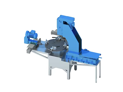 Industrial Equipment Featuring Blue Mechanical Structure Rotary Table Automated Workbench And Machinery Components 3d model