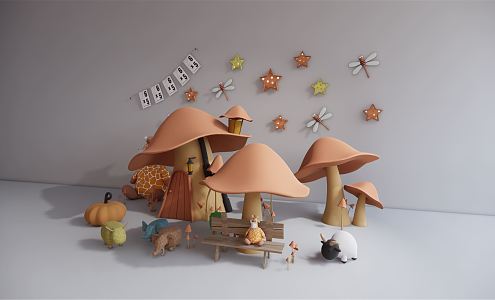 Modern Toys Mushroom Toys for Children 3d model