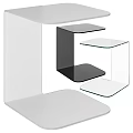 Modern Minimalist Side Table With Multi Tier Glass Top And Different Colors 3d model