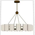 Elegant Modern Chandelier With Gold Metal Bracket And White Square Shades Design