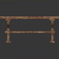 Solid Wood Rustic Bench With Carved Legs And Natural Finish Sturdy Design 3d model