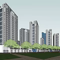 Modern Urban Architecture With Tall Buildings Green Spaces And Water Features