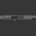 Futuristic Mechanical Silver Weapon With Yellow Emblem And Tactical Structure Details