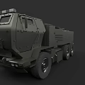 Military Armored Wheeled Tank 3D Model With Olive Green Heavy Duty Structure
