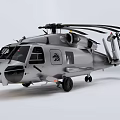 Silver Helicopter With Dual Rotors Fuselage Windows And Landing Gear On Ground