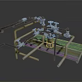 Industrial Equipment With Multiple Metal Pipes Valves And Support Frame Structure