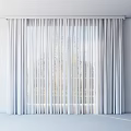 Modern Light Colored Sheer Window Curtains With Floor Length Design And Natural Tree View Outside