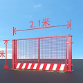 Red Grid Road Facility Construction Barrier With 2.1m Height And 1.3m Width 3d model