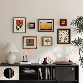 Antique Hanging Picture Illustration Display Decorations 3d model