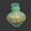 Traditional Handcrafted Sculpture Carving Ceramic Vase With Intricate Geometric Patterns Decorative Art Piece