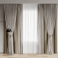 modern curtain fabric curtain gauze curtain fabric curtain 3d model