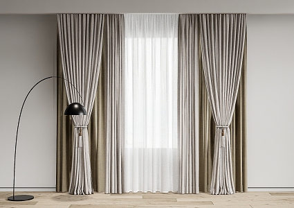 modern curtain fabric curtain gauze curtain fabric curtain 3d model