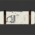 White Rectangular Computer Cooling Component With Circular Fan Grille And Metal Brackets