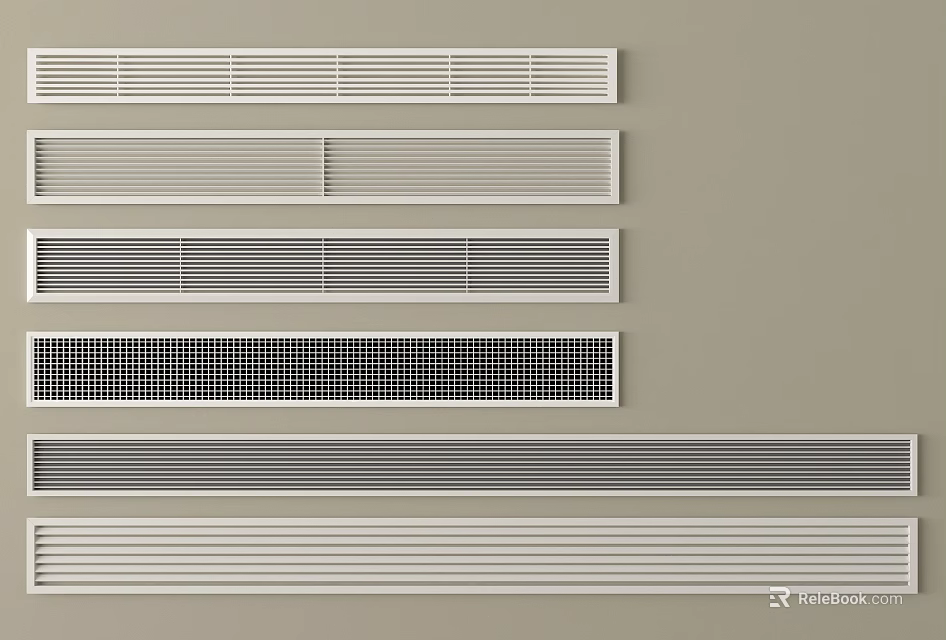 Different Types Of Modern Air Conditioner Vents For Home Interior Decoration 3d model 