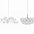 Modern Chandelier Design With Glass Globe Lights And Multi Bulb Structure For Interior Lighting Decor
