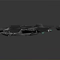 Futuristic Black Multi Wing Cosmic Spaceship With Aerodynamic Design And Illuminated Details