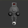 3D Rendered Metallic Weapon With Barrel Grip Magazine And Mechanical Design