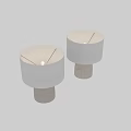 Elegant Modern Table Lamp With White Linen Shade And Ceramic Base Design 3d model