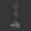 Vintage Brass Candlestick With Intricate Carved Details And Elegant Decorative Base Design
