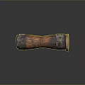 Decorative Wooden Household Item With Natural Wood Grain And Metal Carved Ends