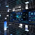 Digital City Command Center Featuring Interactive Data Screens And Modern Tech