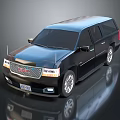 Black GMC SUV With Chrome Grille Silver Wheels And Shiny Body