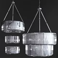Elegant Modern Ribbed Glass Chandelier Design For Home Interior Lighting Fixture