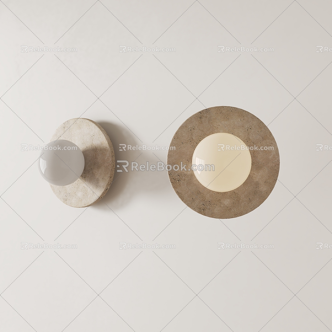 Silent Wind Yellow Cave Stone Wall Lamp 3d model