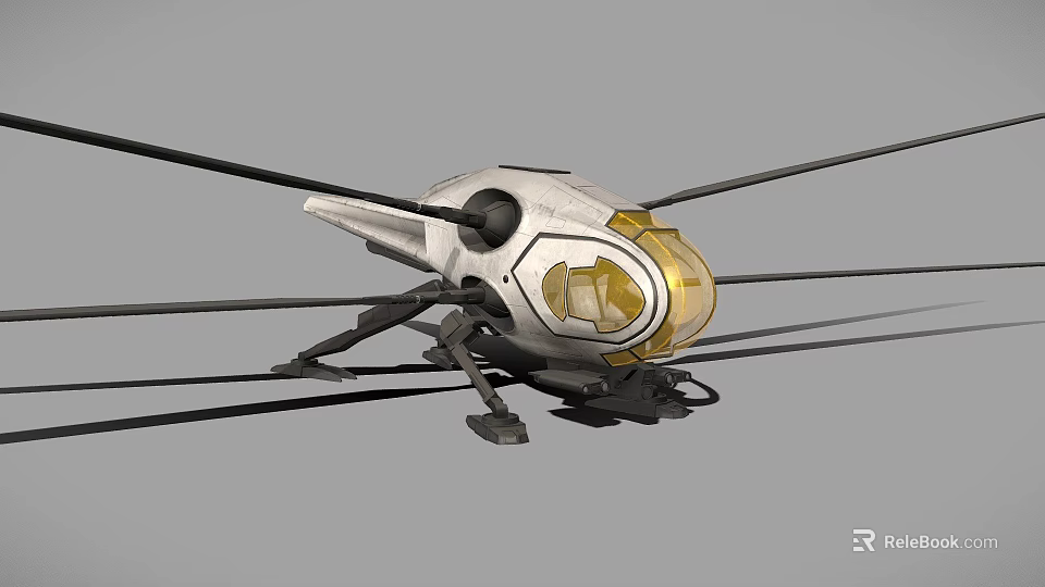 Futuristic Multirotor Drone 3D Model With Sci Fi Design And Rotors 3d model 
