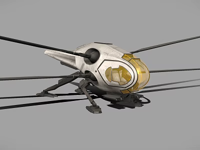 Futuristic Multirotor Drone 3D Model With Sci Fi Design And Rotors 3d model