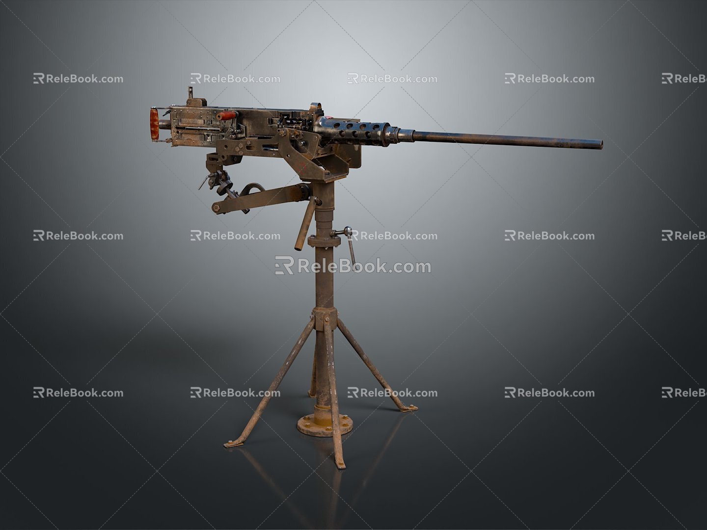 Browning Machine Gun Browning Browning Gatling White Machine Gun Machine Gun Bullet Military 3d model