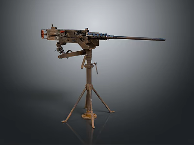 Military Machine Gun With Tripod Stand Heavy Duty Design And Metal Components 3d model