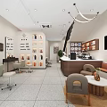 Modern Beauty Hair Salon Interior With Reception Counter Styling Chairs Mirrors And Product