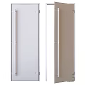 Modern Wooden Frame Glass Panel Room Divider With Sleek Transparent Design