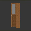 Wooden Display Cabinet With Glass Door Plates Cups And Storage Boxes