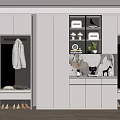 Modern Shoe Cabinet Interior Design With Sleek White Storage Space Mirror And Clothing Hanger