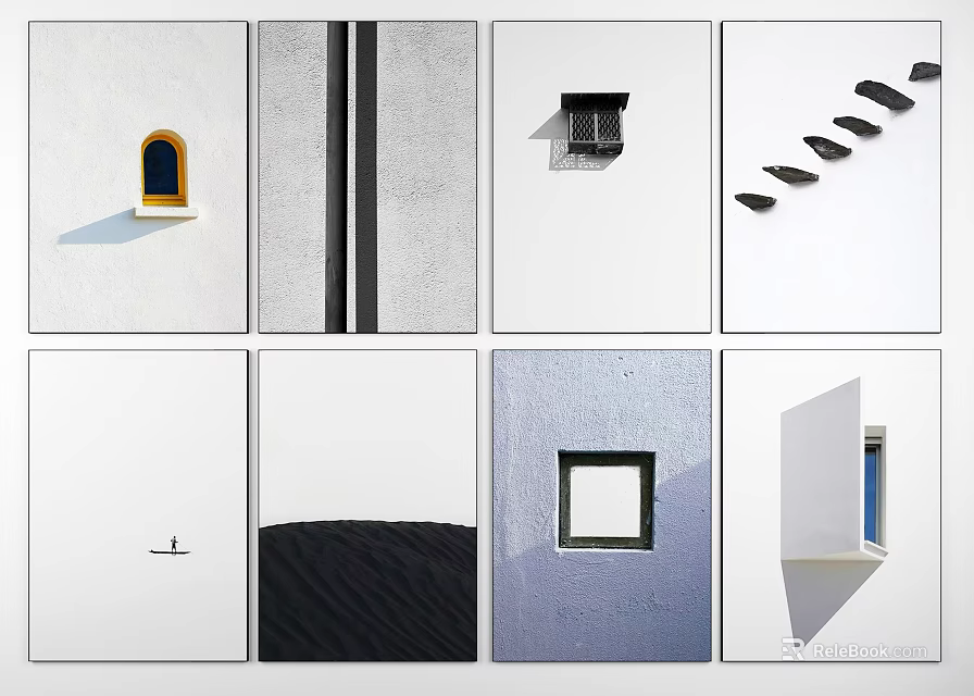 Architectural Details With Geometric Shapes Light And Shadow In Minimalist Design 3d model 