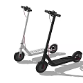 Electric Scooters As Modern Sports Equipment With White And Gray Two Wheeled Frames