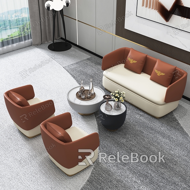 Modern sofa coffee table combination model