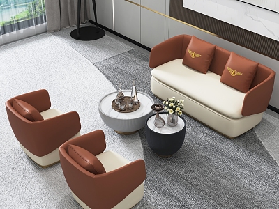 Modern sofa coffee table combination model