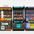 Vibrant Claw Machine Store With Plush Toy Prizes And Multiple Arcade Game Units
