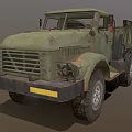 Old Green Rusty Vintage Truck With Weathered Body And Large Cargo Bed