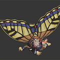 Purple Hair Character With Moth Wings Red Hat Glasses Orange Sweater Blue Shorts Colorful Patterns