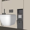 Black Trash Bin With Paper Towel Roll And Hand Throwing Waste Paper
