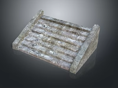 Stone Stairs With Natural Rough Texture And Architectural Step Structure Design 3d model