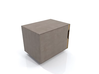 Modern Minimalist Gray Bedside Table With Concrete Surface And Side Detail 3d model
