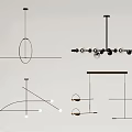 Modern Chandeliers with Various Contemporary Design Shapes and Structures 3d model