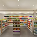 MeeKoo Supermarket Store Front With Shelves Full Of Drinks Snacks Checkout Counter And Seating Area