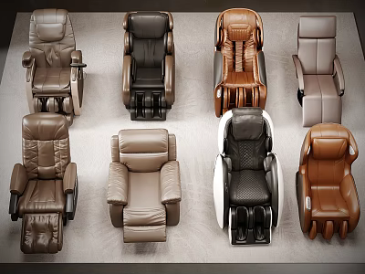 Modern Comfortable Massage Chairs in Various Styles and Multiple Color Options 3d model