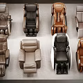 Modern Comfortable Massage Chairs in Various Styles and Multiple Color Options 3d model